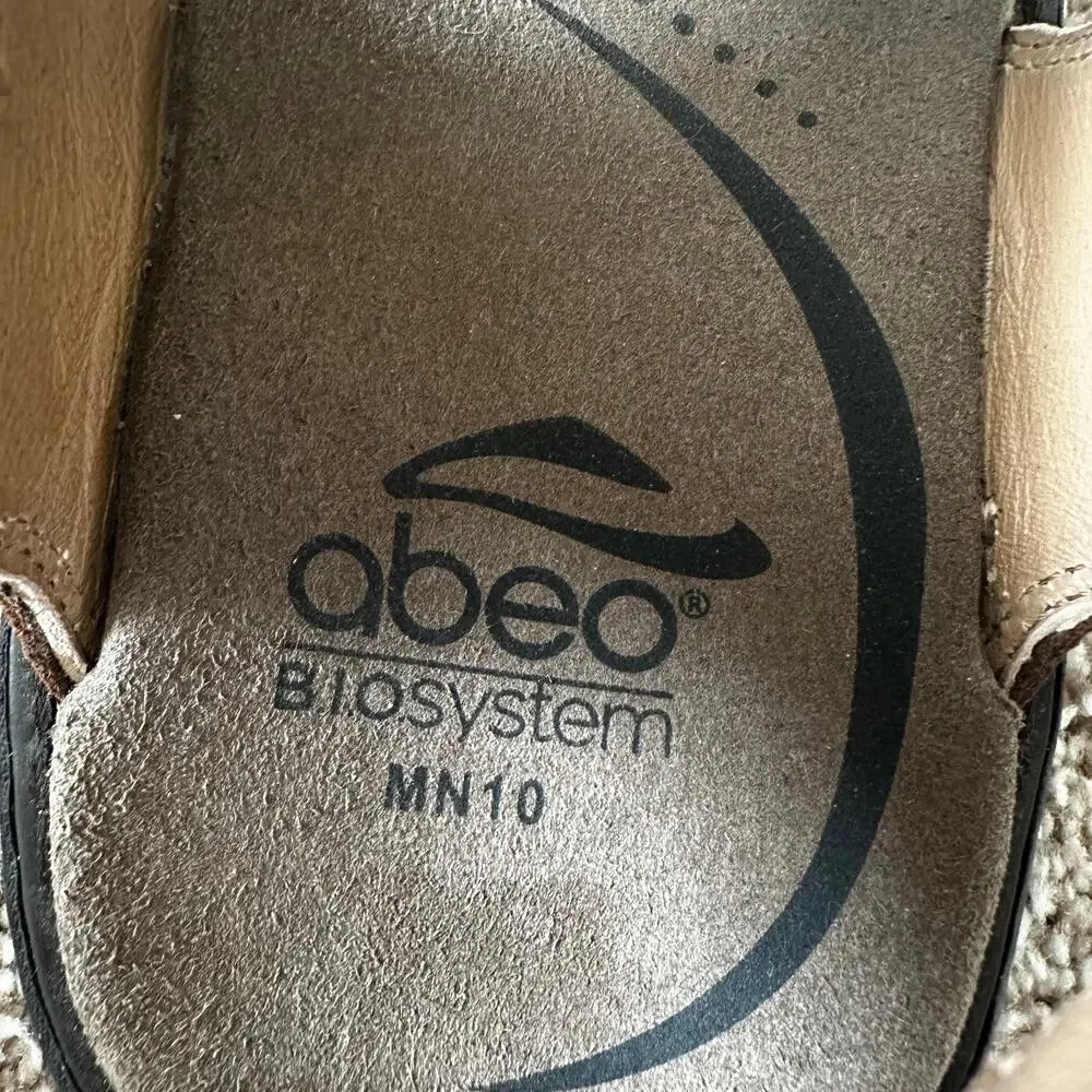 Abeo Brandon Neutral Leather Fisherman Sandals Leather Brown Mens 10 Bio Systems